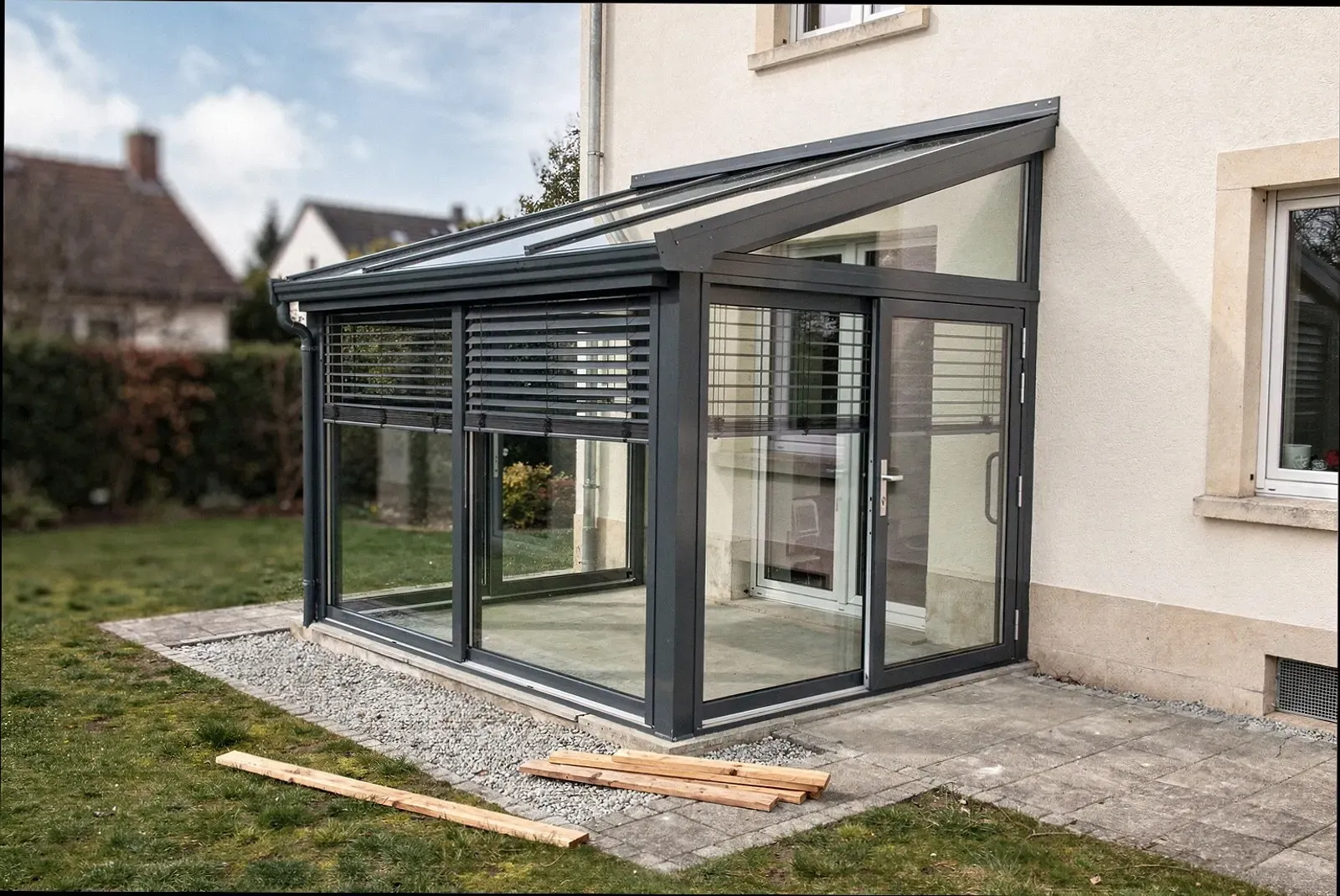 Verglaster Anbau an einem Wohnhaus – Beispielbild für ein Projekt in Aldenhoven